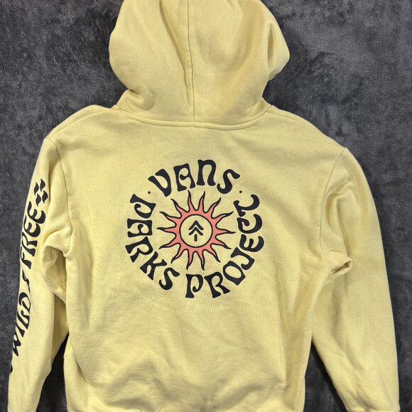 VANS Park Project Yellow Hoodie Sweatshirt Drawstring Pockets Logo Size Small - Picture 2 of 9